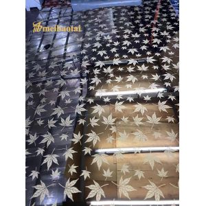 Gold Mirror Etched Client Pattern Stainless Steel Sheet