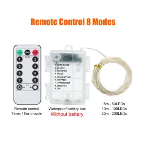 5M 10M 20M LED Fairy Garland Twinkle String Lights Waterproof 8 Modes with