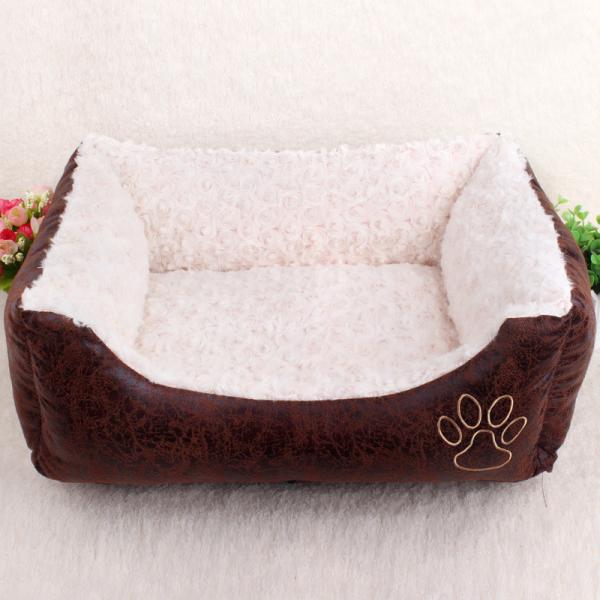 Buy Detachable Washable Pet Nest Dog Bed Brown White at wholesale prices
