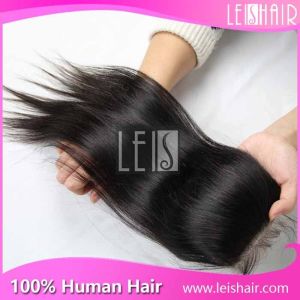 top grade natural black virgin straight 4*4 lace closure