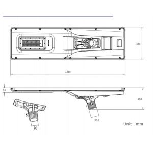 Polycrystalline Photovoltaic Integrated Solar street lamp 80W 3.2V 100AH
