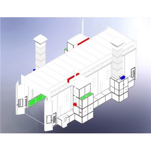 15m Bus Spray Booth Semi - Down Draft Extraction OEM