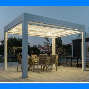 Waterproof outdoor bioclimatic awning rain protection Luxury modern electric