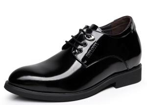 China Black Oxford Lace Up Elevator Men Shoes Solid Slip - On Branded Dress Shoes For Men on sale