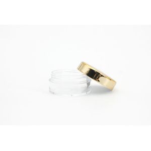 38mm 10ml 5g Clear Cosmetic Jars With Golden Screw Cap