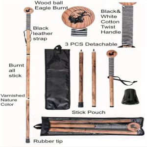 Lightweight Handmade Wooden Hiking Sticks Straight Handle