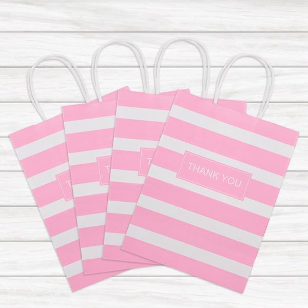 Custom Color Accepted Promotion Kraft Paper Thank You Bag for Wedding Party Store