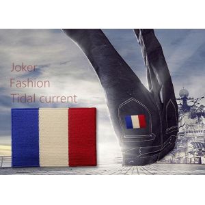 Polyester Iron On Confederate France Flag Patch Hand Washable