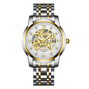 5ATM Waterproof Original Automatic Mechanical Watches Luxury Alloy Case
