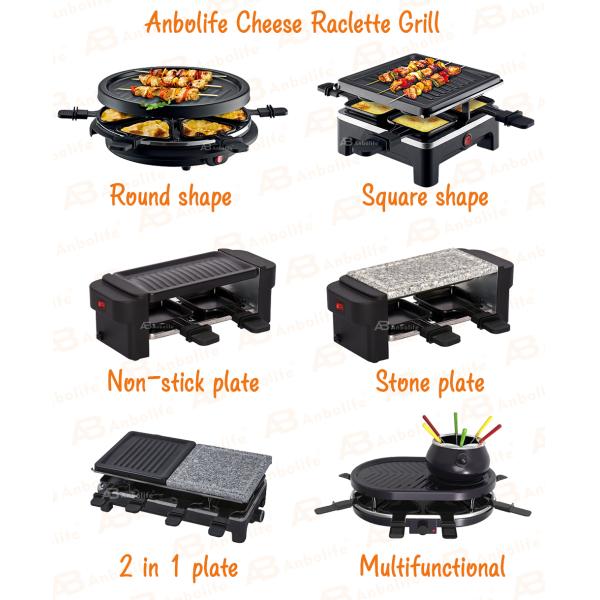 Anbolife 1500W Electric Raclette Grill with Non-Stick Surface