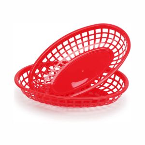 Plastic Fry Fast Food Basket Bread Baskets Oval-Shaped Tray Restaurant Supplies,