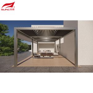Smart Home Integrated Motorized Aluminum Pergola Wall Mounted Outdoor Shade