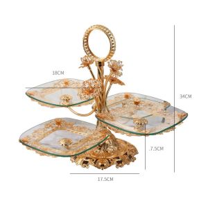 Golden Restaurant Exquisite Luxury Glass Storage Tray