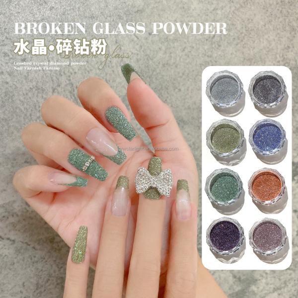 8 Colors Super Glitter Crystal Tiny Diamond Powder Nail Art Decoration Accessory