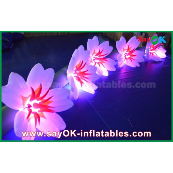 White Lily Flower Chain Outdoor Inflatable Decorations Oxford Cloth For Wedding