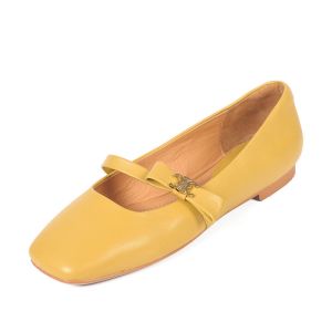 HZM009 Single Shoes Women Ladies Fashion Single Shoes Square Head Shallow Mouth