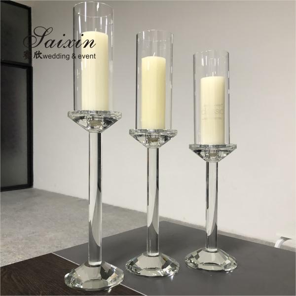 ZT-046 Wholesale wedding event decor 3 pieces set crystal glass candlesticks