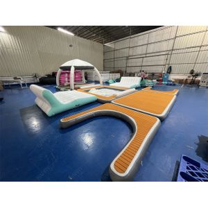 Commercial Inflatable Yacht Floating Platform Island Boat Dock Inflatable Boat