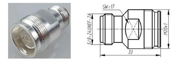 High Quality RF Coaxial Connectors Mini Din 4.3-10 straight Female to N Female Adapter