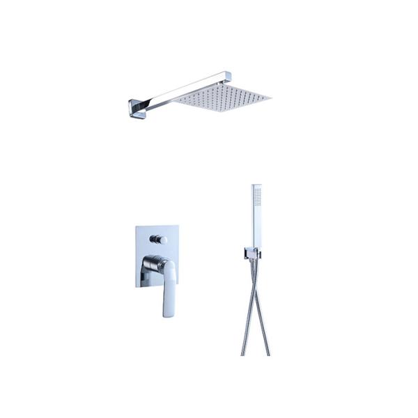 Single lever concealed in-wall bath or shower mixer with diverter rainshower