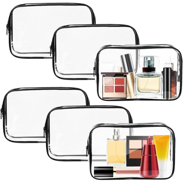 Buy Clear Toiletry Bag Cosmetic Makeup Bags Set, Portable Travel Makeup Bags Zipper PVC Cosmetic Pouch at wholesale prices