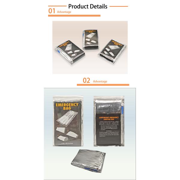 Portable Lightweight Thermal Bivy Sack Waterproof Gear Emergency Sleeping Bag for Outdoor Camping Water Safety Product