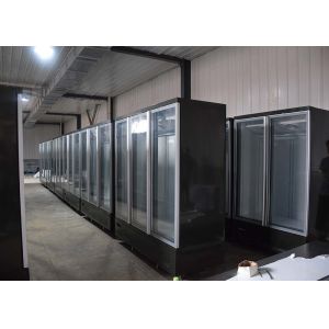 SECOP Compressor Double Glass Door Refrigerator Three Hinged Swing