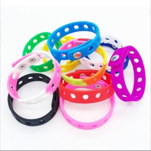 Personalized Silicone Rubber Wristband Bracelet with Holes Customizable and