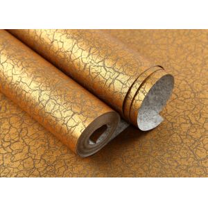 Soundproof Bronzing Modern Removable Wallpaper With Crevasse Crack Pattern
