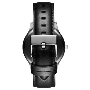 Black Leather Mens Stainless Steel Watche Japanese 2035 Quartz Movt