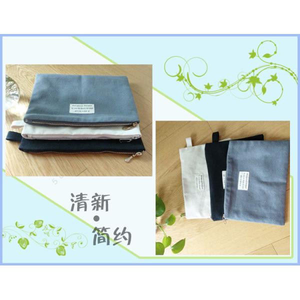 Buy Cotton Lining Simple Eco Canvas Pen Bags With Handles at wholesale prices