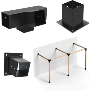 15° Slanted Pergola Bracket Kit for 4x4 Wooden Beams