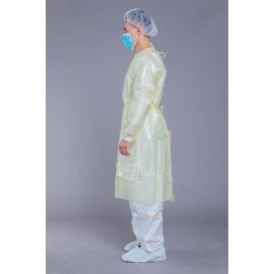 Bacterial Resistant 20gsm PP 17gsm PE Disposable Isolation Gowns