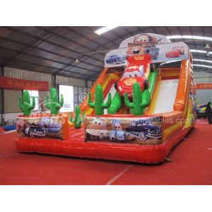 McQueen Theme Commercial Grade Inflatable Slide For Amusement Park