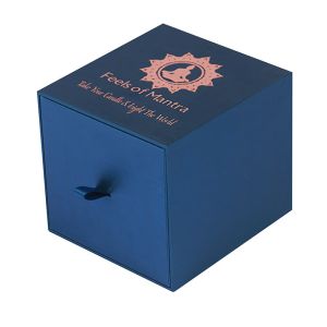 Custom Candle Gift Box Packaging Rigid Cardboard Sliding Drawer With Inserts