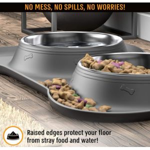 Food Water Dog Food Bowls With Skid Resistant Silicone Mat