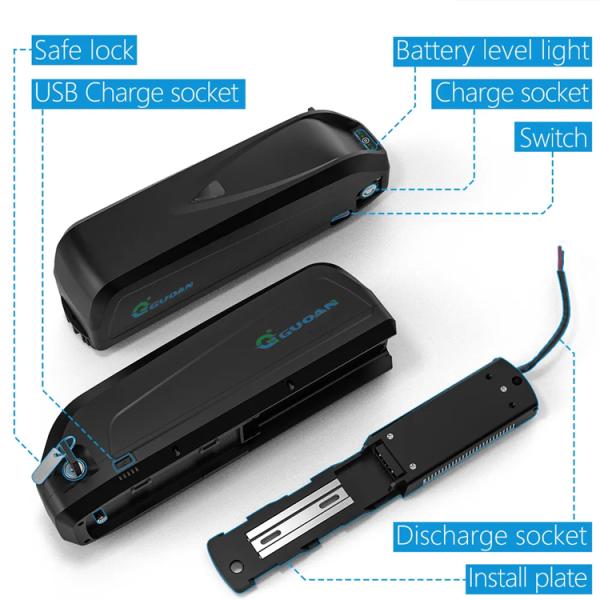Rechargeable Lithium Bike Battery Pack 36V 10Ah 15Ah Replacements