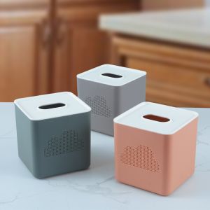 159g Plastic PP Square Bedroom Paper Tissue Box Non Burr 13cm