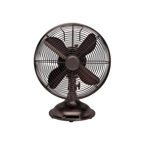 Brushed Metal Nickel Oscillating Desk Fan For Home & Office Strong Wind
