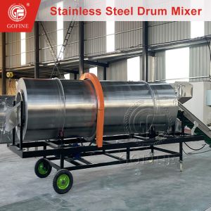 Stainless Steel Drum Organic Fertilizer Mixer With Variable Speed Control