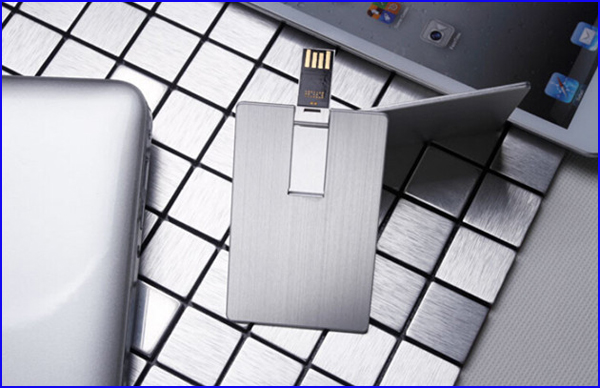 Classic Aluminum Alloy Metal Credit Card 4GB Flash Disk Twister Type
