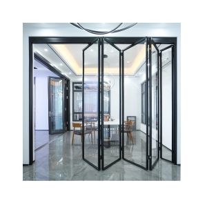 China Customized Thermal Break Modern Tempered Glass Bifold Doors Waterproof Aluminum Alloy on sale