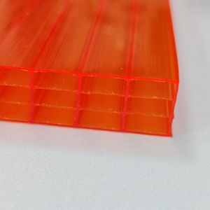 16mm Orange Polycarbonate Hollow Sheet High Strength Lightweight Thermal