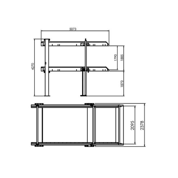 16. Pit Design Cantilever Parking Lift QDMY-2-5B, QDMY-4-10, QDMY-6-15