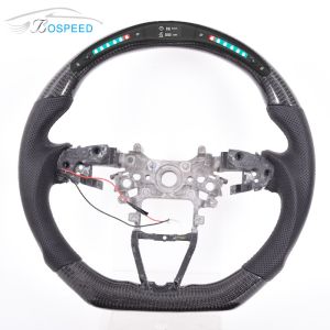 Quality Round Style Honda Carbon Fiber Steering Wheel Civic Plain Weave LED Display for sale