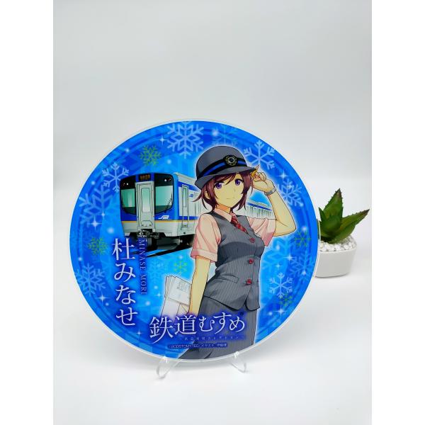 Offset Printing Acrylic Stand Figures Ound Cylinder Pedestal 30cm X 21cm