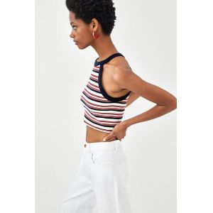 Factory Price Women Summer Stripes Cotton Tank Top