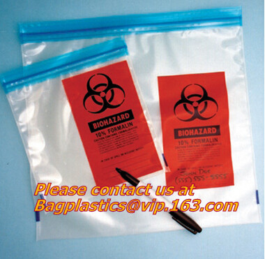 Biohazard medical specimen Zip lockk bag high quality zipper bag, Specimen