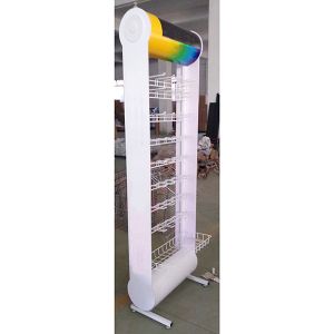 Modern Style Custom White Color Battery Display Rack 600*355*2030mm