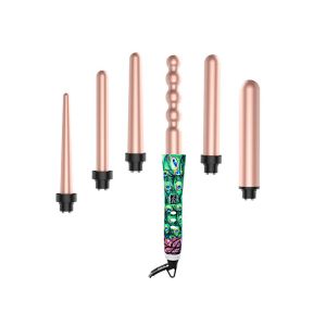 Black 6 In 1 Interchangeable Ceramic Curling Set PTC Heater 50-60Hz